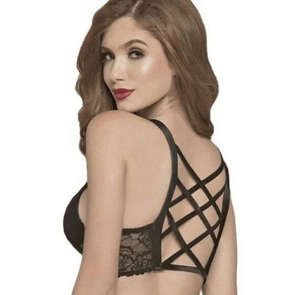 Seven Til Midnight Black Strappy Back Lace Bralette 1X/2X NWT - Picture 7 of 8